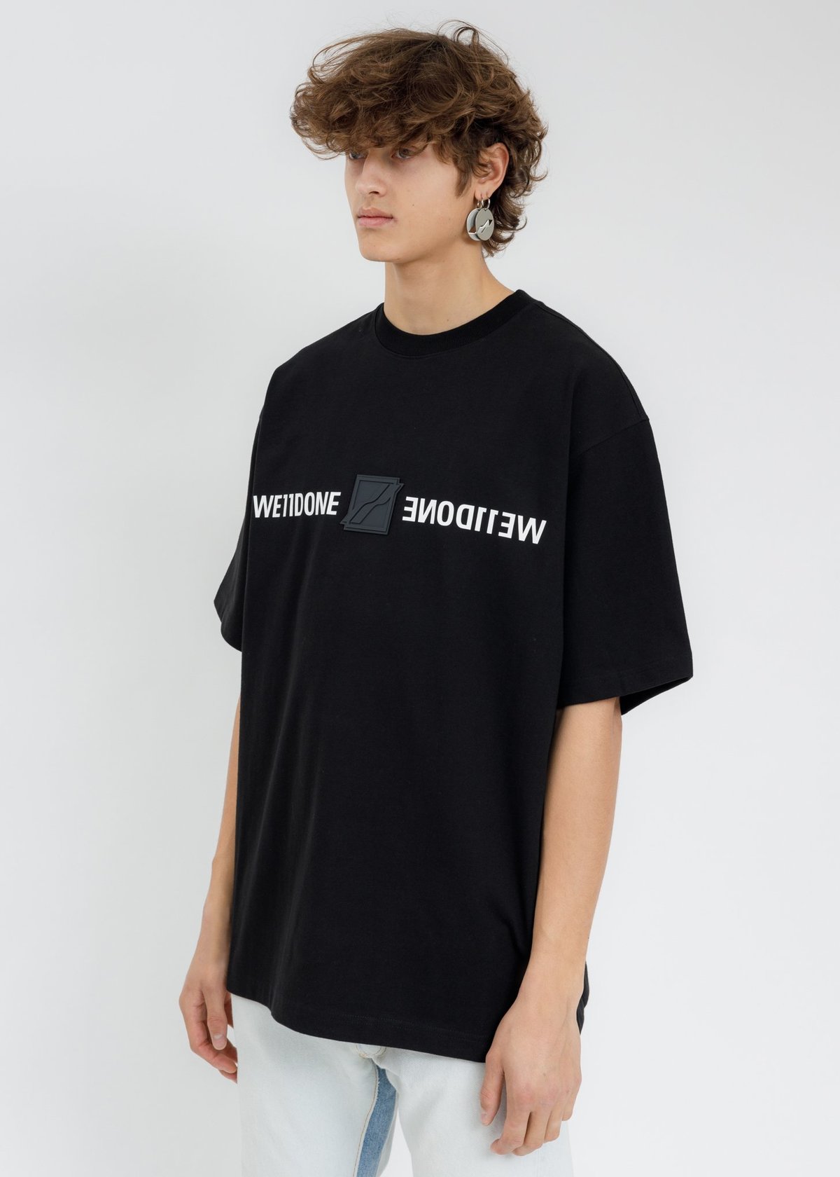 We11Done ♥ Vintage Logo T-Shirt/追跡付 Black-WE11DONE-Patched-Mirror-