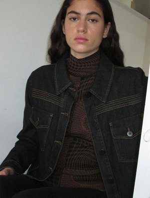 Paloma Wool Denim Moto Jacket - Black | Garmentory
