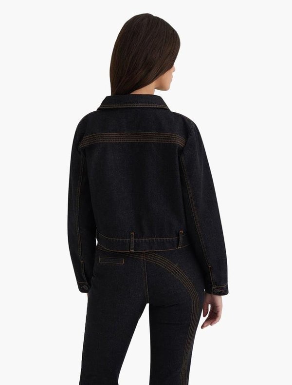 Paloma Wool Denim Moto Jacket - Black | Garmentory