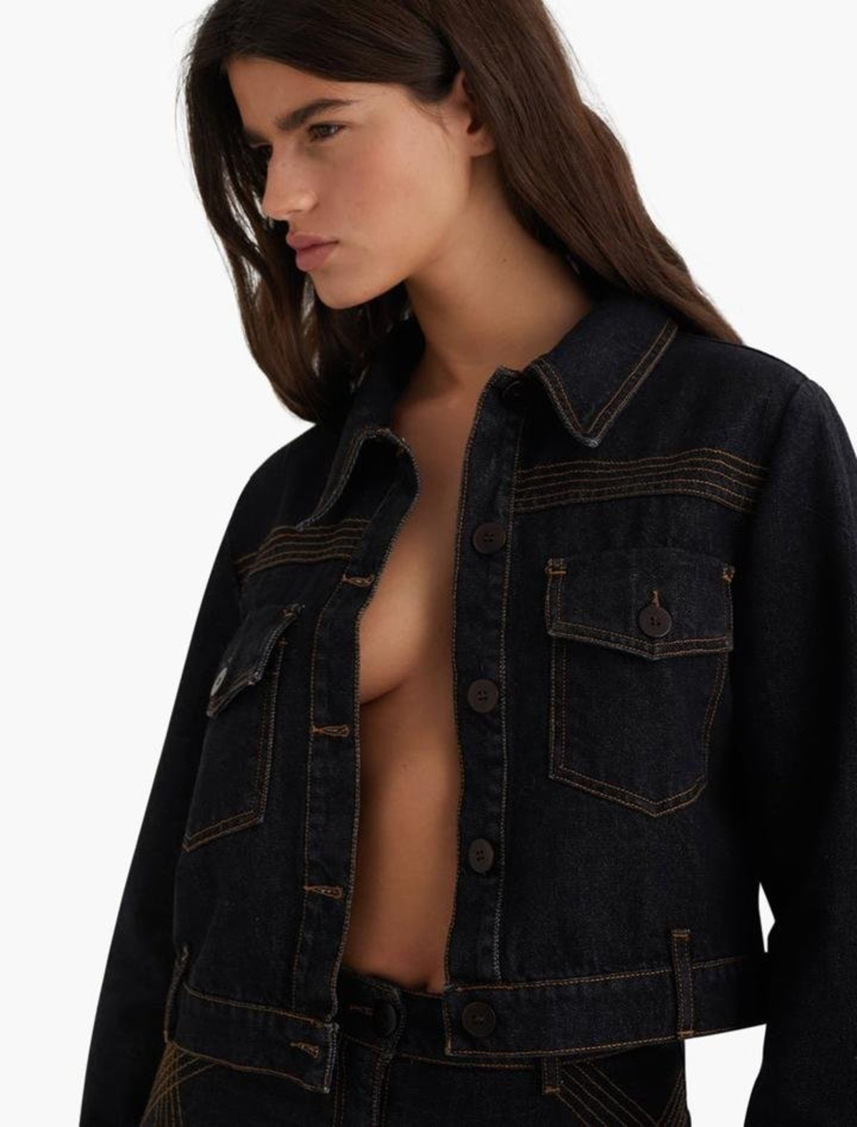 Paloma Wool Denim Moto Jacket - Black | Garmentory