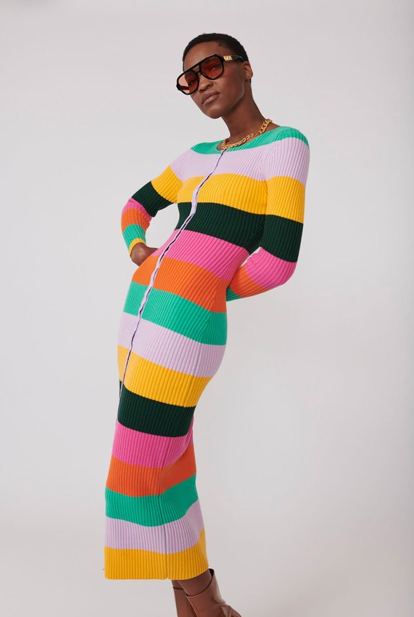 olivia rubin knit dress Paisley Bright Stripe Knitted Web Collection: Transitional to AW89