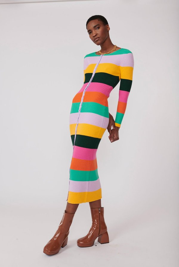 Olivia Rubin Rainbow Knitted Dress Clothing Olivia Rubin Rainbow