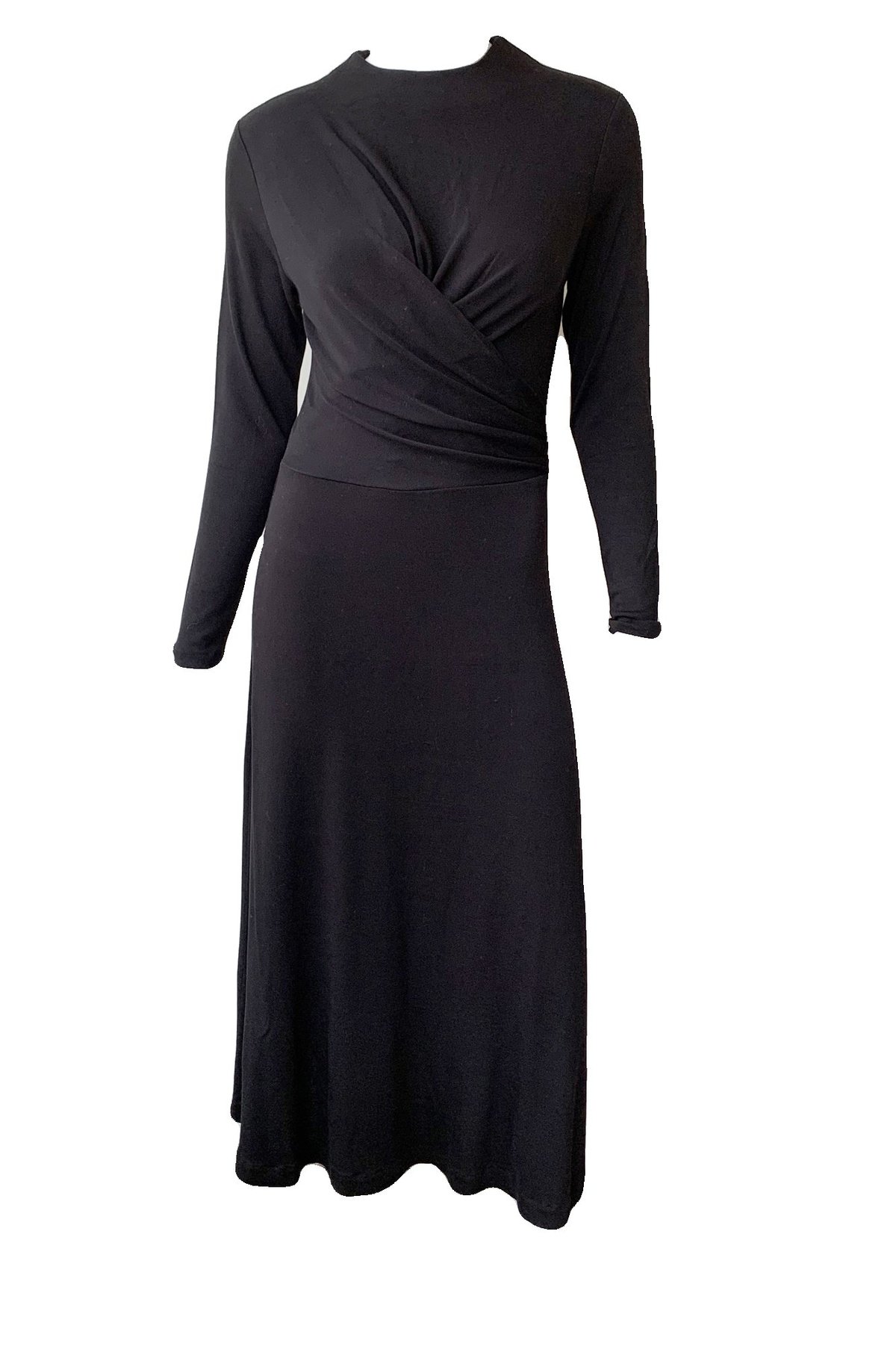 black long plus size dress Long Sleeve High Slit Black Plus Size Maxi Dress