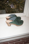 Kitty Clogs Nubuck Slide Clogs - Hunter Green - Thumbnail 3