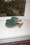 Kitty Clogs Nubuck Slide Clogs - Hunter Green - Thumbnail 4
