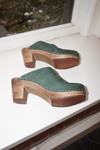 Kitty Clogs Nubuck Slide Clogs - Hunter Green - Thumbnail 5