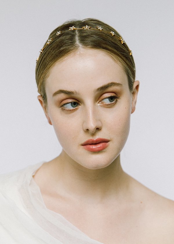 Jennifer Behr Elara Headband - Crystal Antique Gold | Garmentory display picture 2