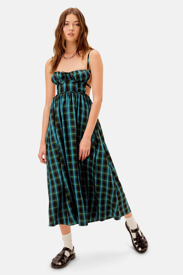 -For Love&Lemons Tracey Midi Dress - Green on Garmentory