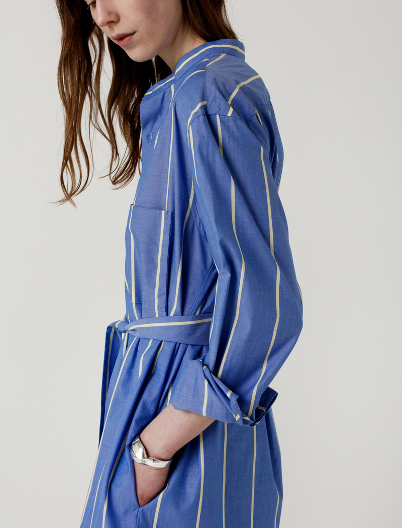 Cristaseya.】Striped Cotton Mao Shirt S