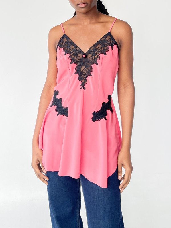 Christian Dior Pink Lace Slip Dress (M) | Garmentory