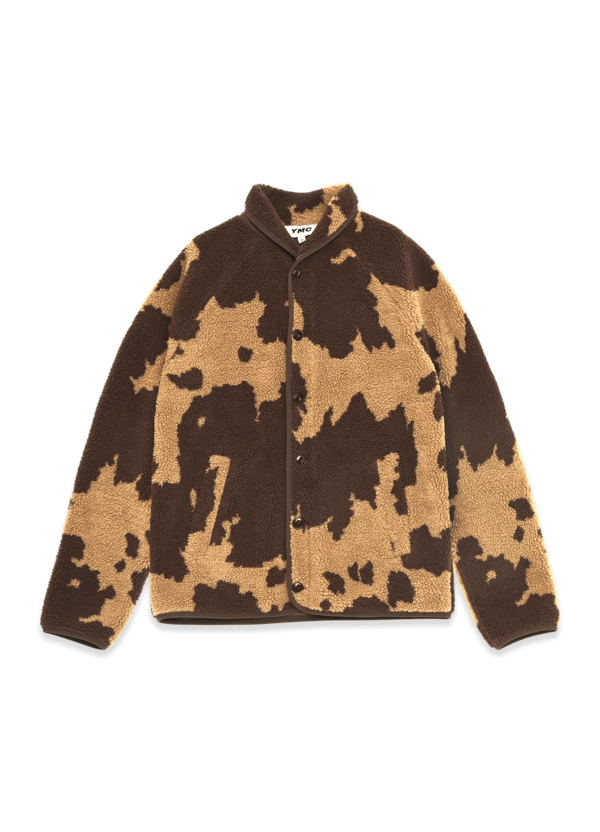 ymc ジャケット Beach Cowhide Print Fleece Jacket Camel Brown | Garmentory