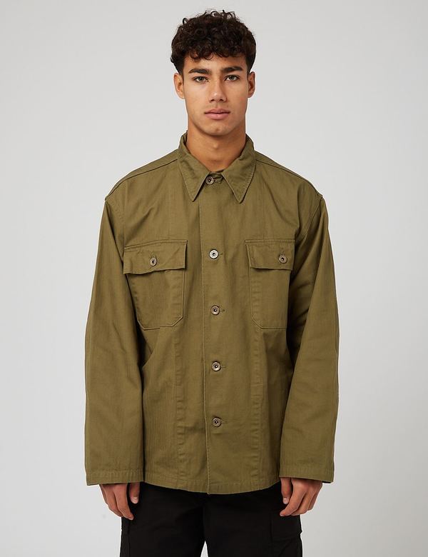 ジャケット・アウター orslow USMC HERRINGBONE JACKET Orslow USMC Herringbone Jacket - Army Green | Garmentory