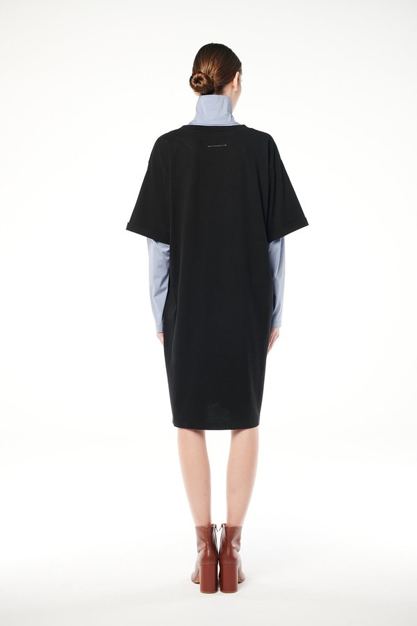 MM6 Maison Margiela Layered T-shirt dress - Black/Blue