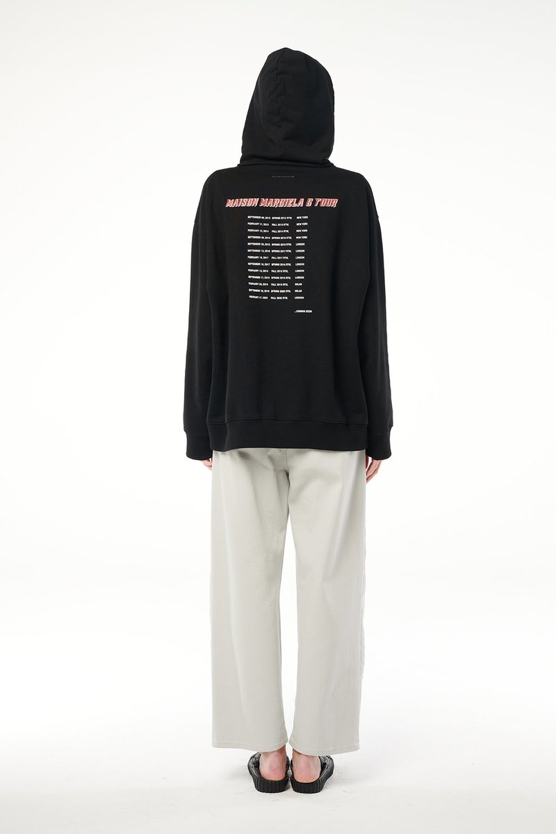 MM6 MAISON MARGIELA Logo-print cotton hoodie sweater - Black  
