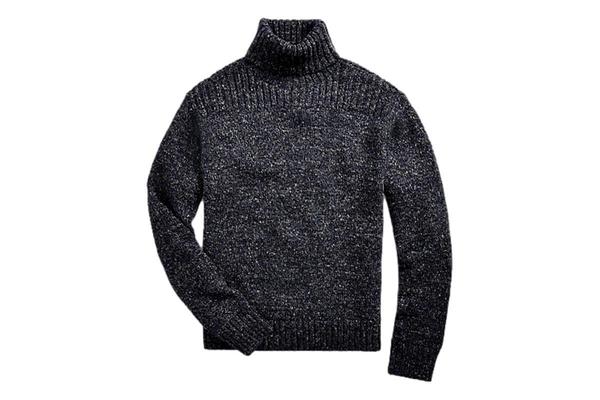 RRL Marled Turtleneck Sweater - Dark Navy Heather | Garmentory