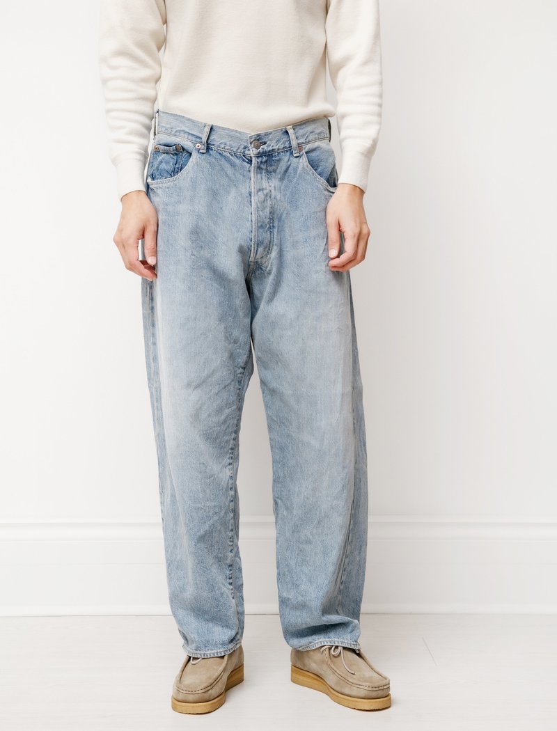 22SS【極美品】COMOLI デニム5Pパンツ ブリーチ 2 タグ付き 【希少