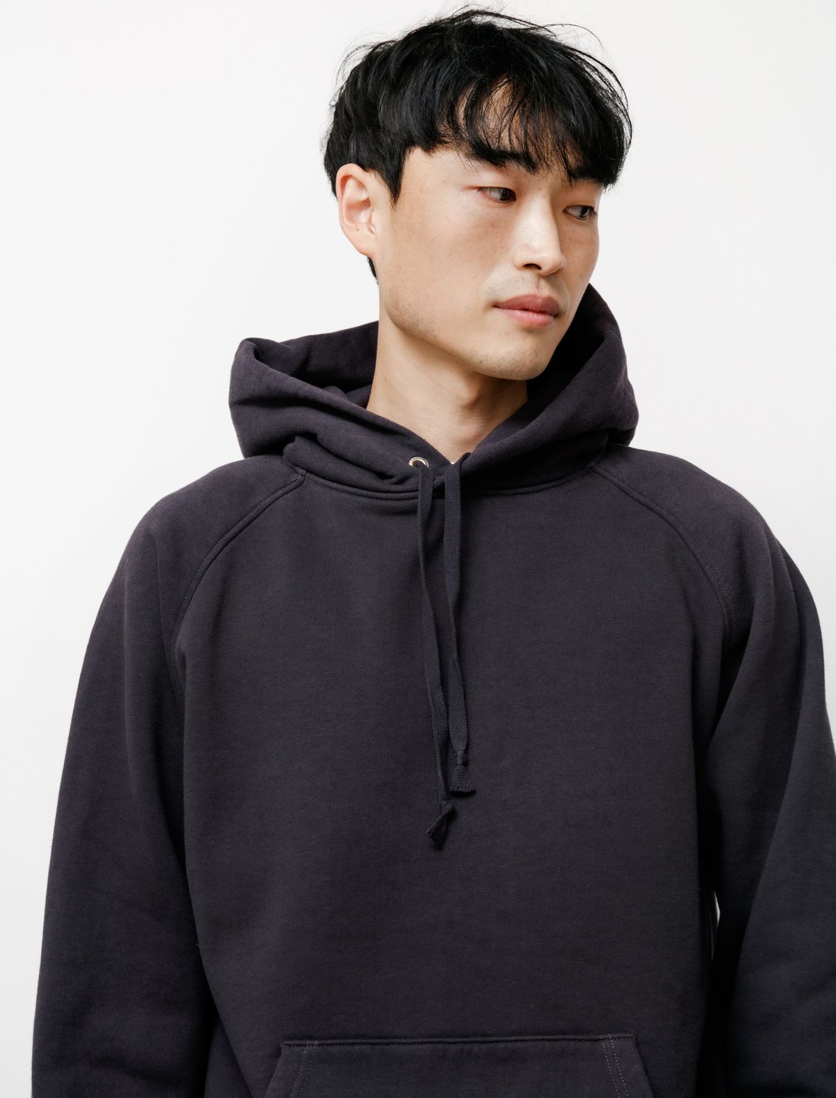 Comoli Mens Cotton Hoodie - Fade Navy | Garmentory