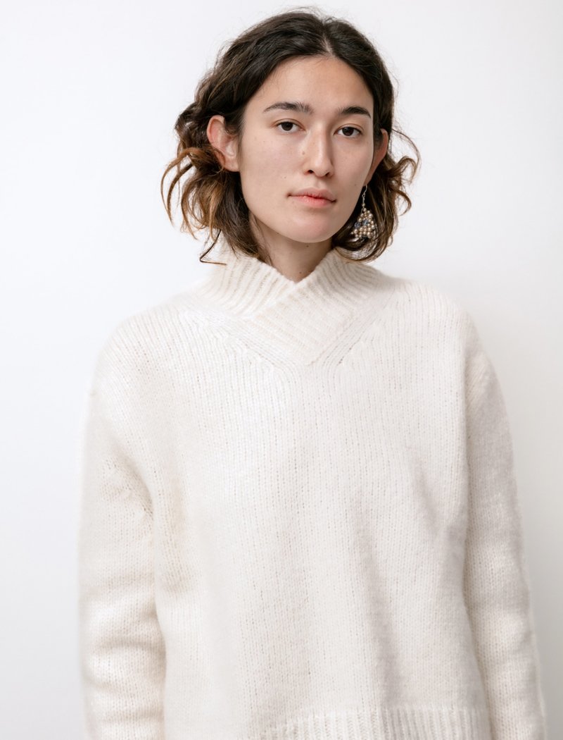 Studio Nicholson Kelvin Alpaca Sweater - Cream | Garmentory