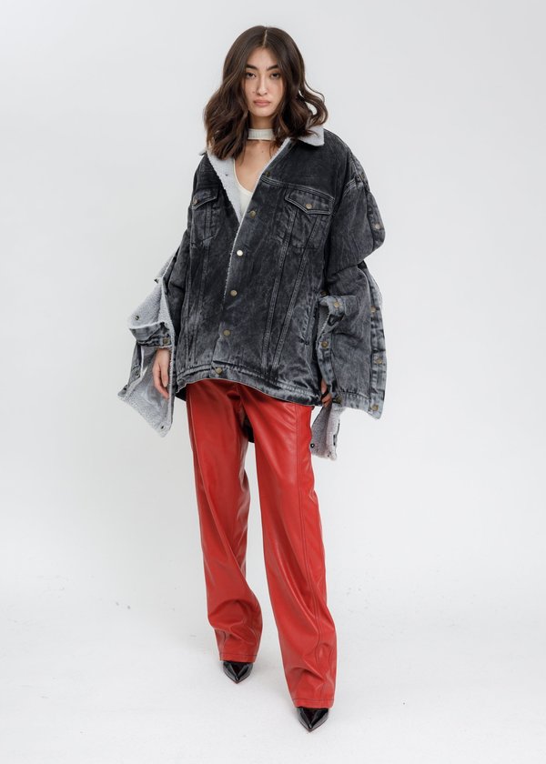 Y/project Black Acid Washed Snap Denim Jacket | Garmentory