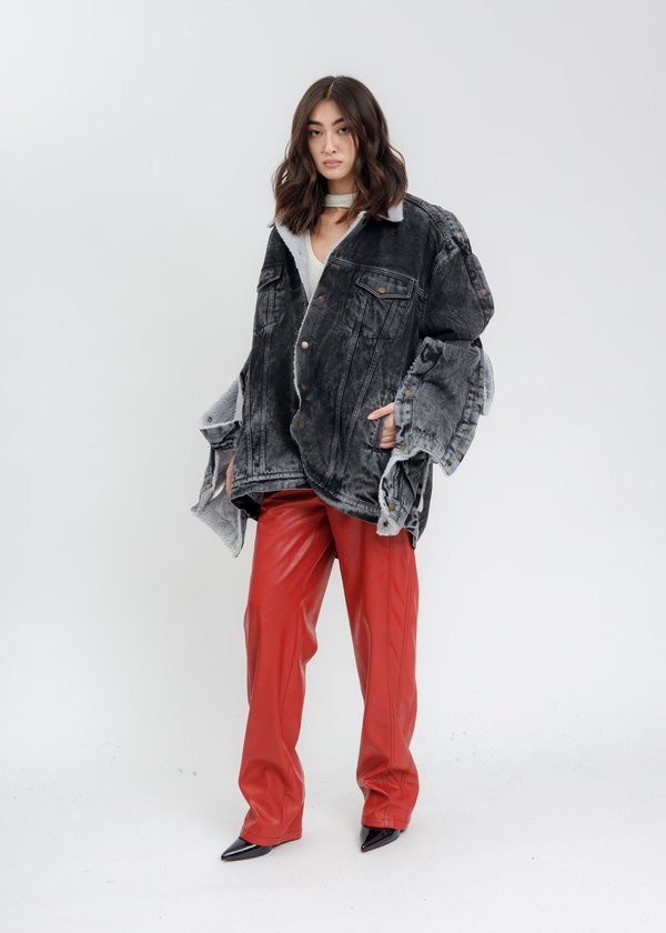 Y/project Black Acid Washed Snap Denim Jacket | Garmentory