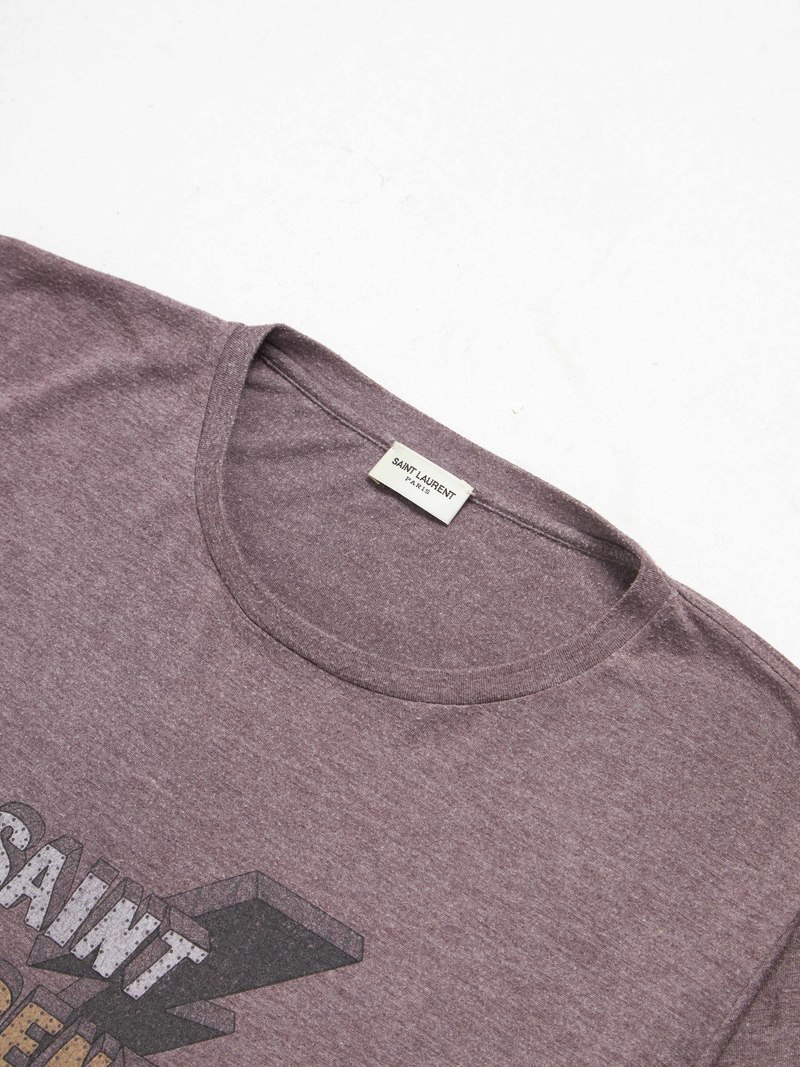 Pre - Loved] Saint Laurent Paris M Lightning Bolt Printed T