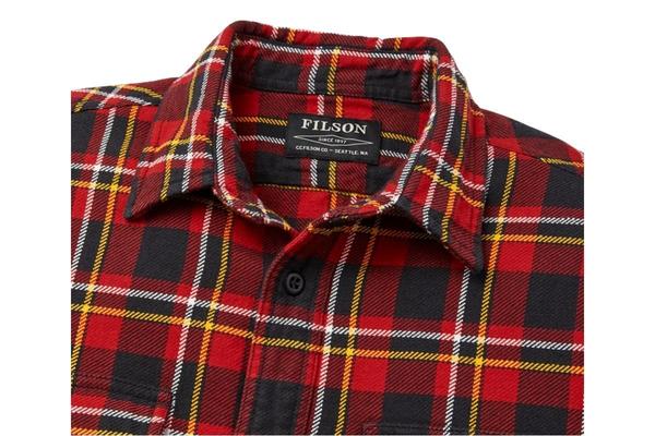 Filson Vintage Flannel Work Shirt - Red/Black/Gold | Garmentory