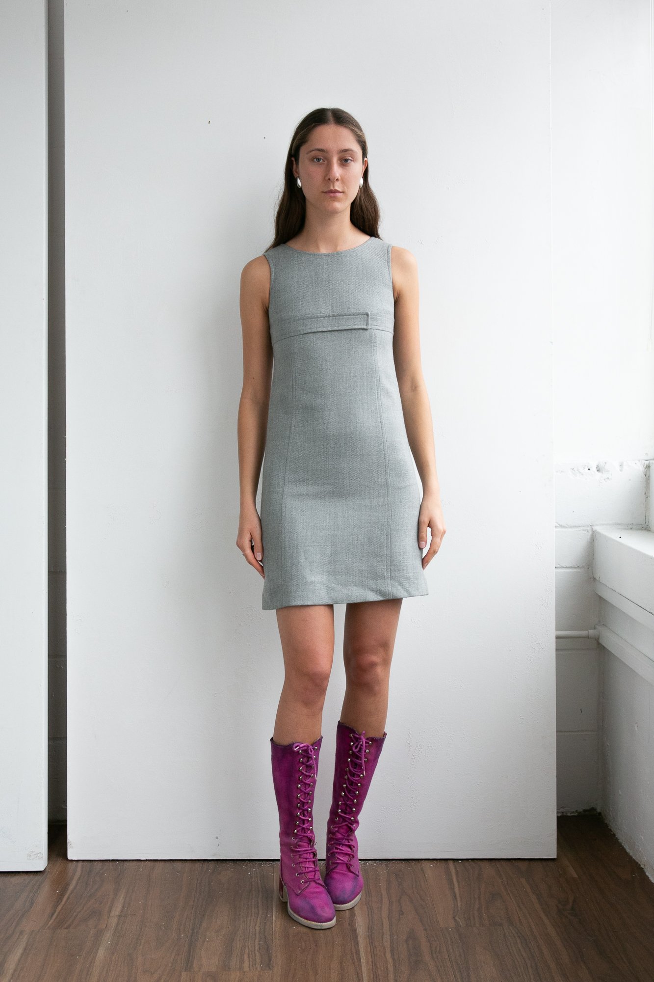 VINTAGE WOLF & GYPSY VINTAGE Courreges Shift Dress - Grey | Garmentory