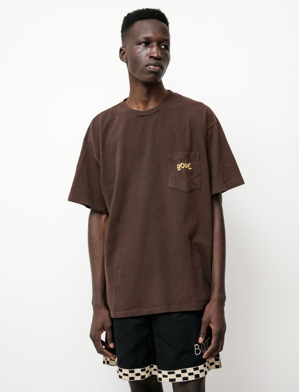 トップス PHEENY/MULTI BORDER POCKET TEE(BROWN) CS430-Tan-F.jpg?v=1748890876