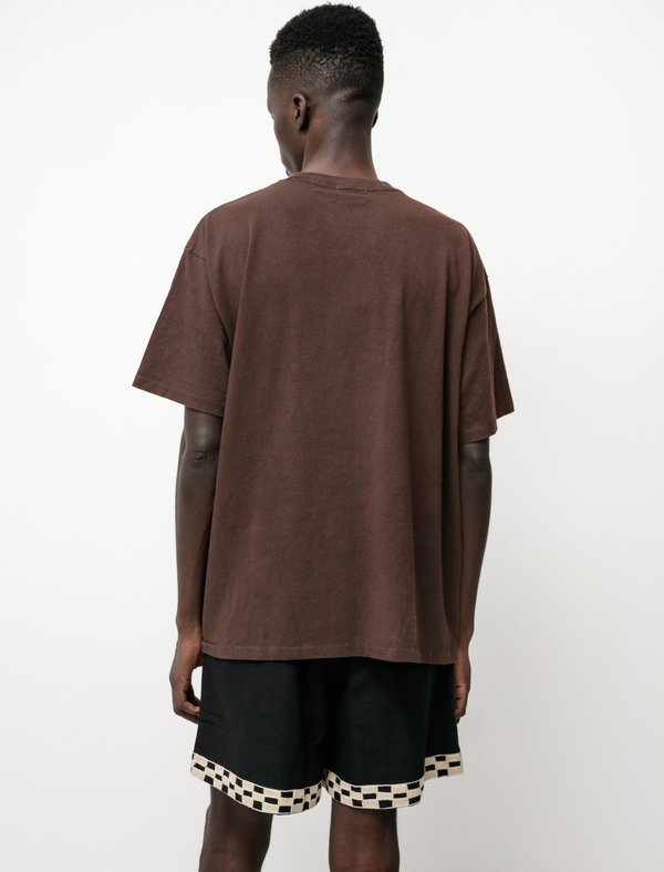トップス PHEENY/MULTI BORDER POCKET TEE(BROWN) Teak Vintage Jacquard Pocket Tee - Buck Mason- Modern