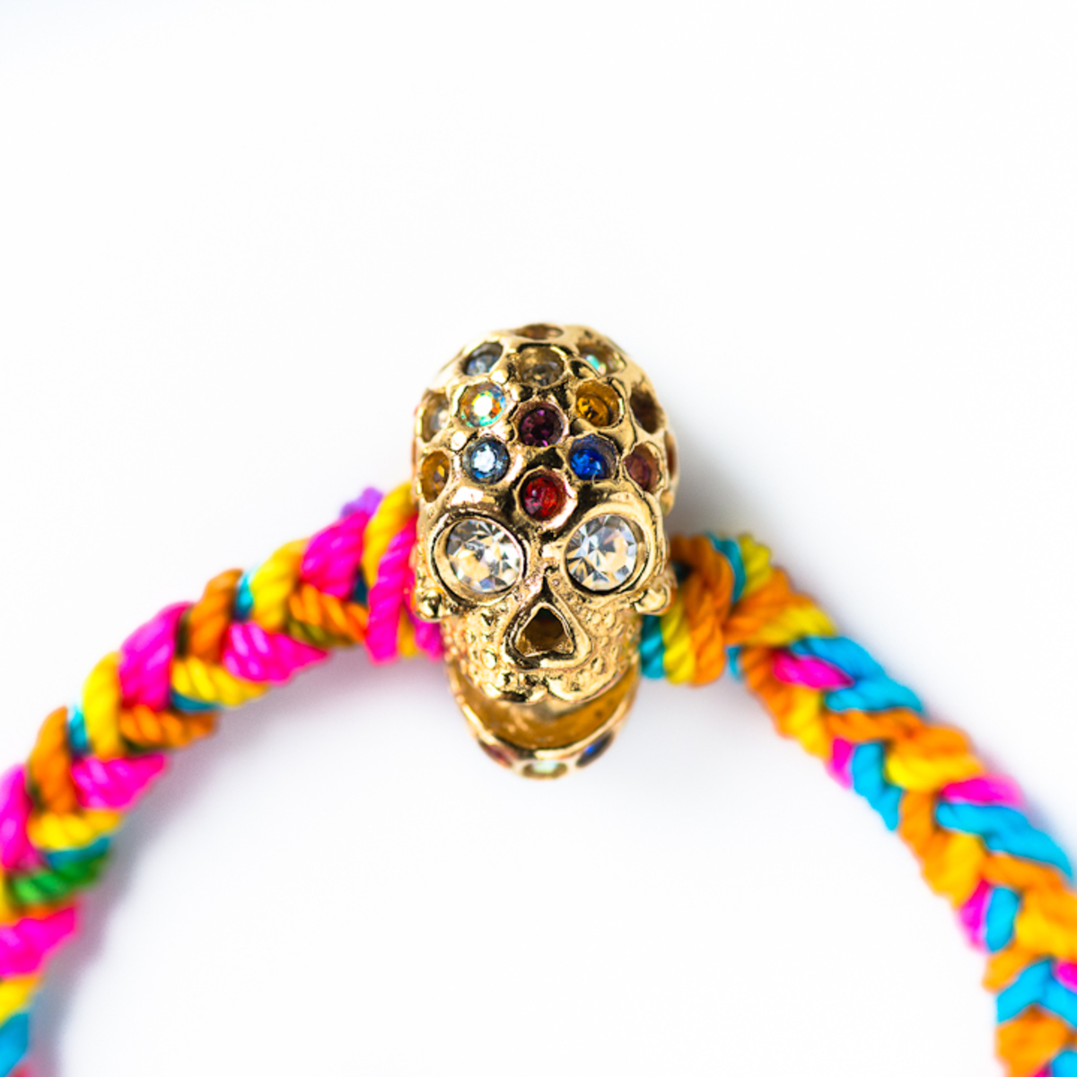 Neon Macrame Skull Bracelet | Garmentory