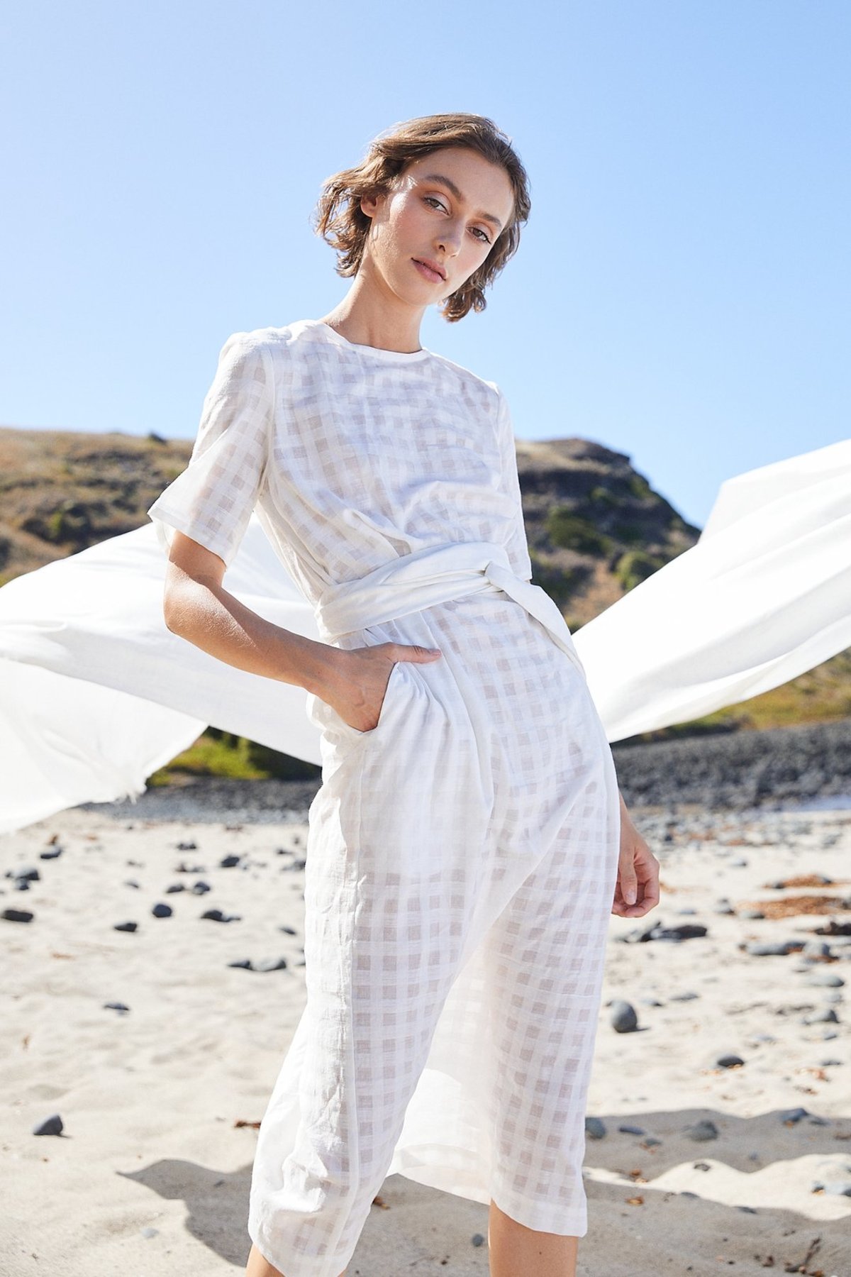 Tie Dress - White - Image 1 of 4