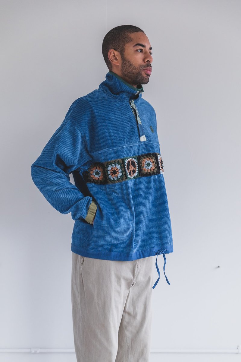 STORY mfg. POLITE PULLOVER - BRIGHT INDIGO CORDUROY | Garmentory