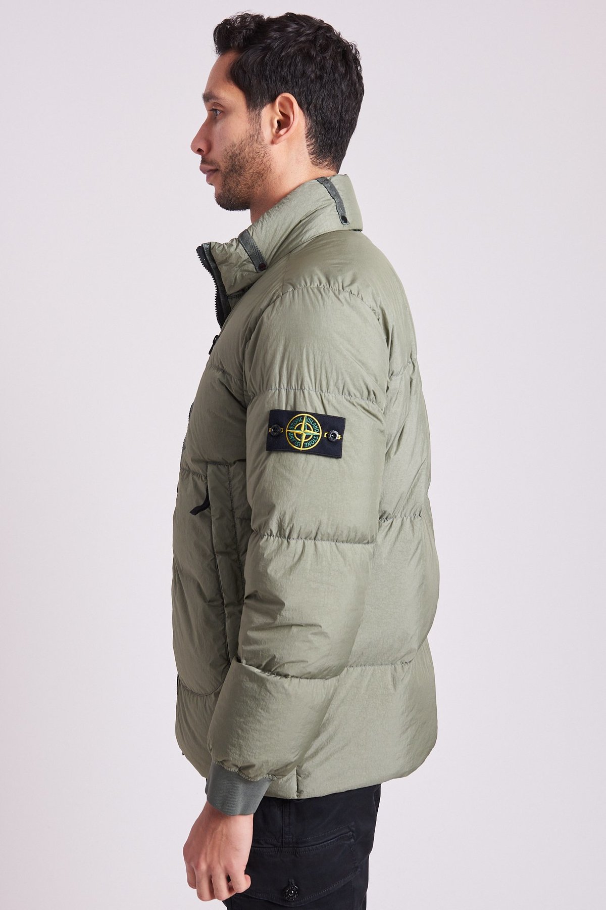 Stone Island Garment Dyed Crinkle Reps Nylon Down Jacket - Sage 