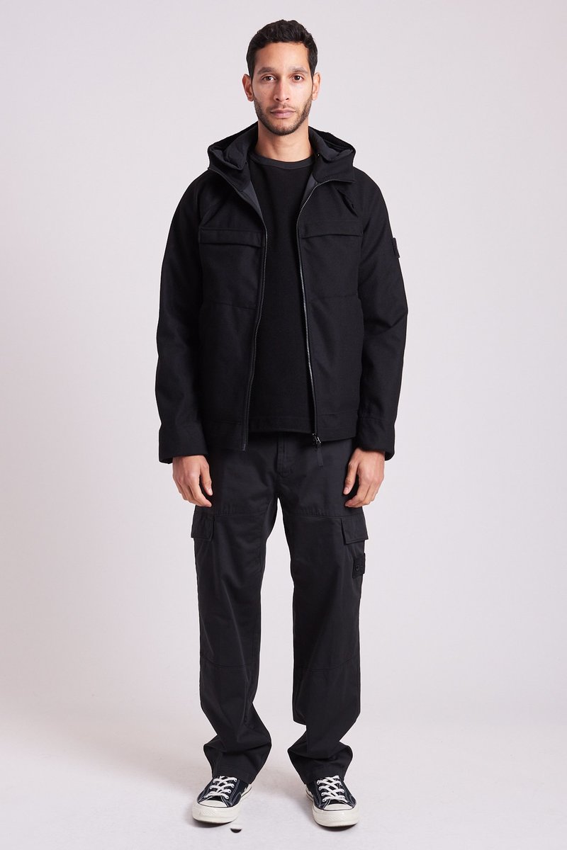 Stone Island Ghost Piece Hooded Jacket - Black | Garmentory