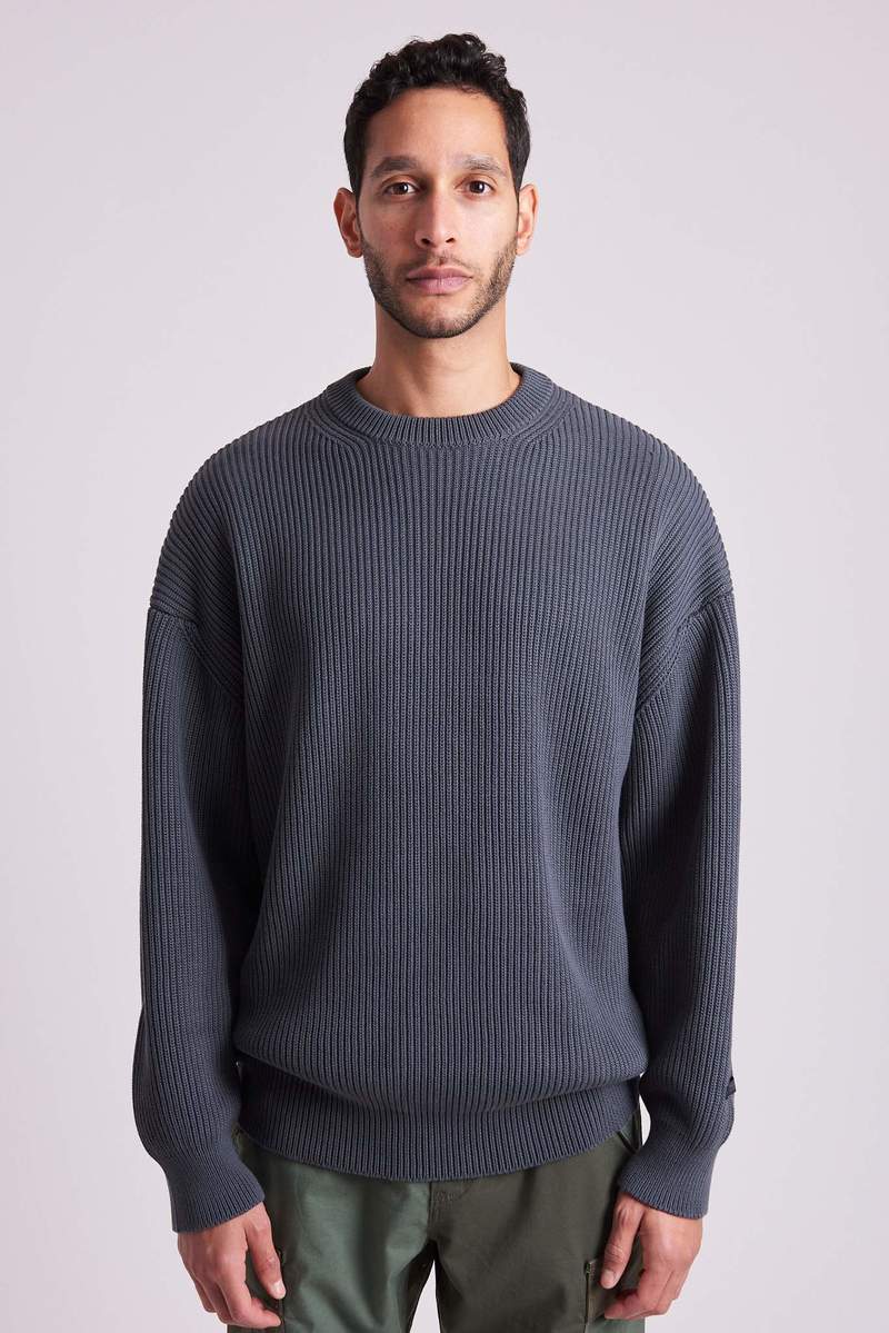 n-hoolywood Crew Neck Knit - Charcoal | Garmentory