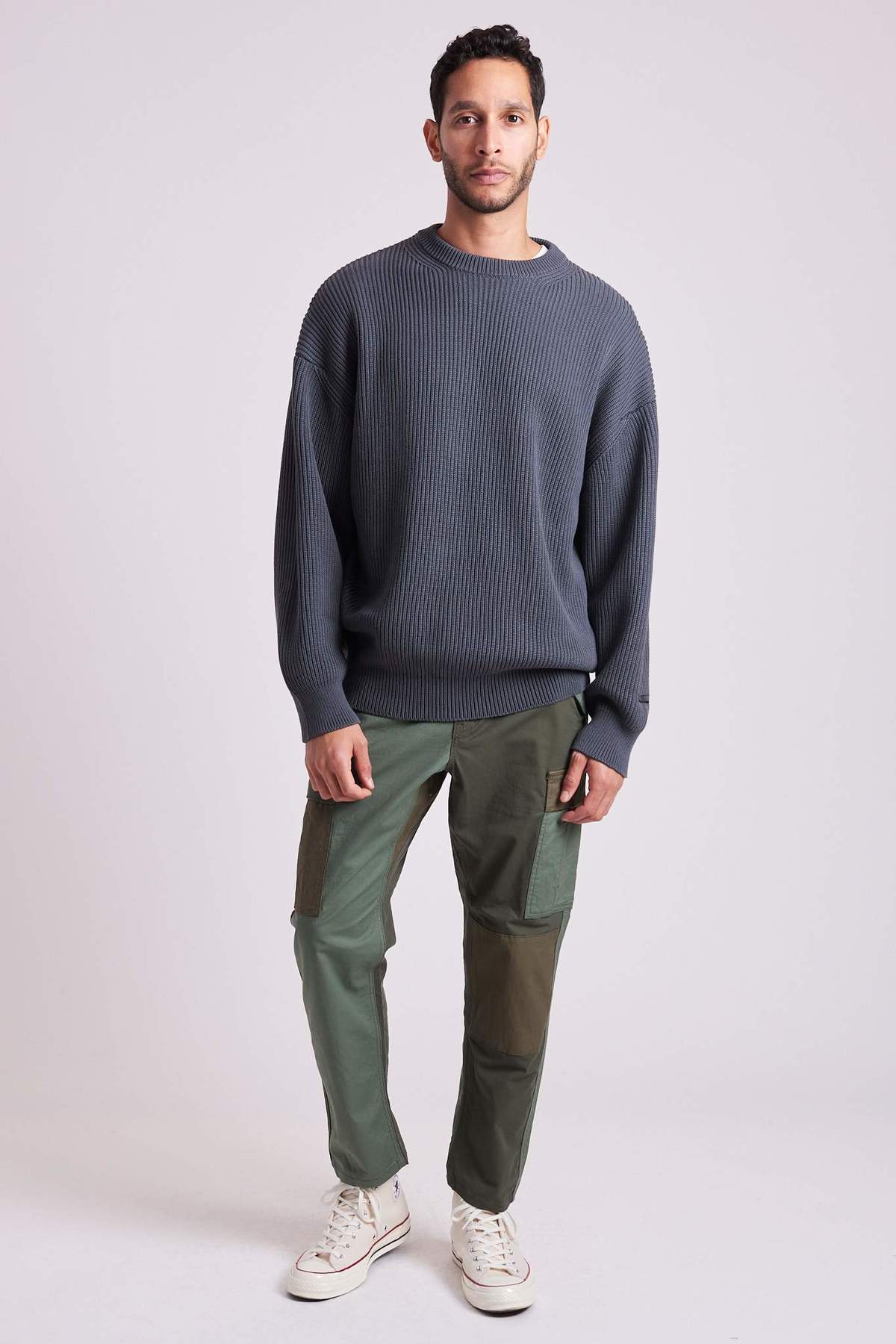 n-hoolywood Crew Neck Knit - Charcoal | Garmentory