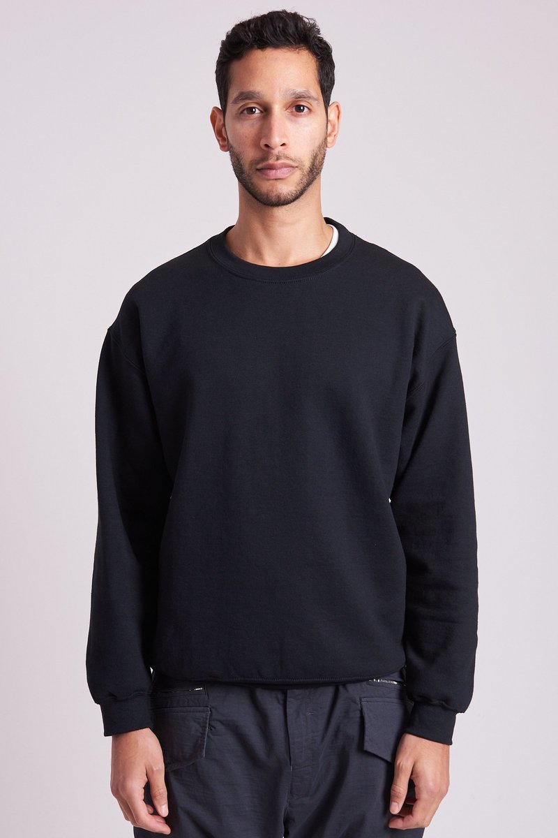 n-hoolywood Crew Neck Sweat Shirt - Black | Garmentory