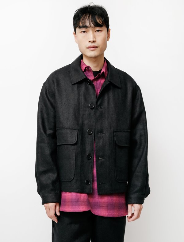 James Coward Replica Jacket - Black Linen | Garmentory