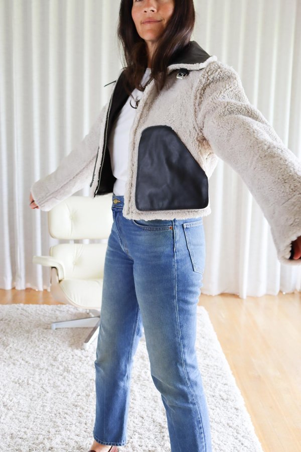 MM6 Maison Margiela Reversible Leather Shearling Sports Jacket