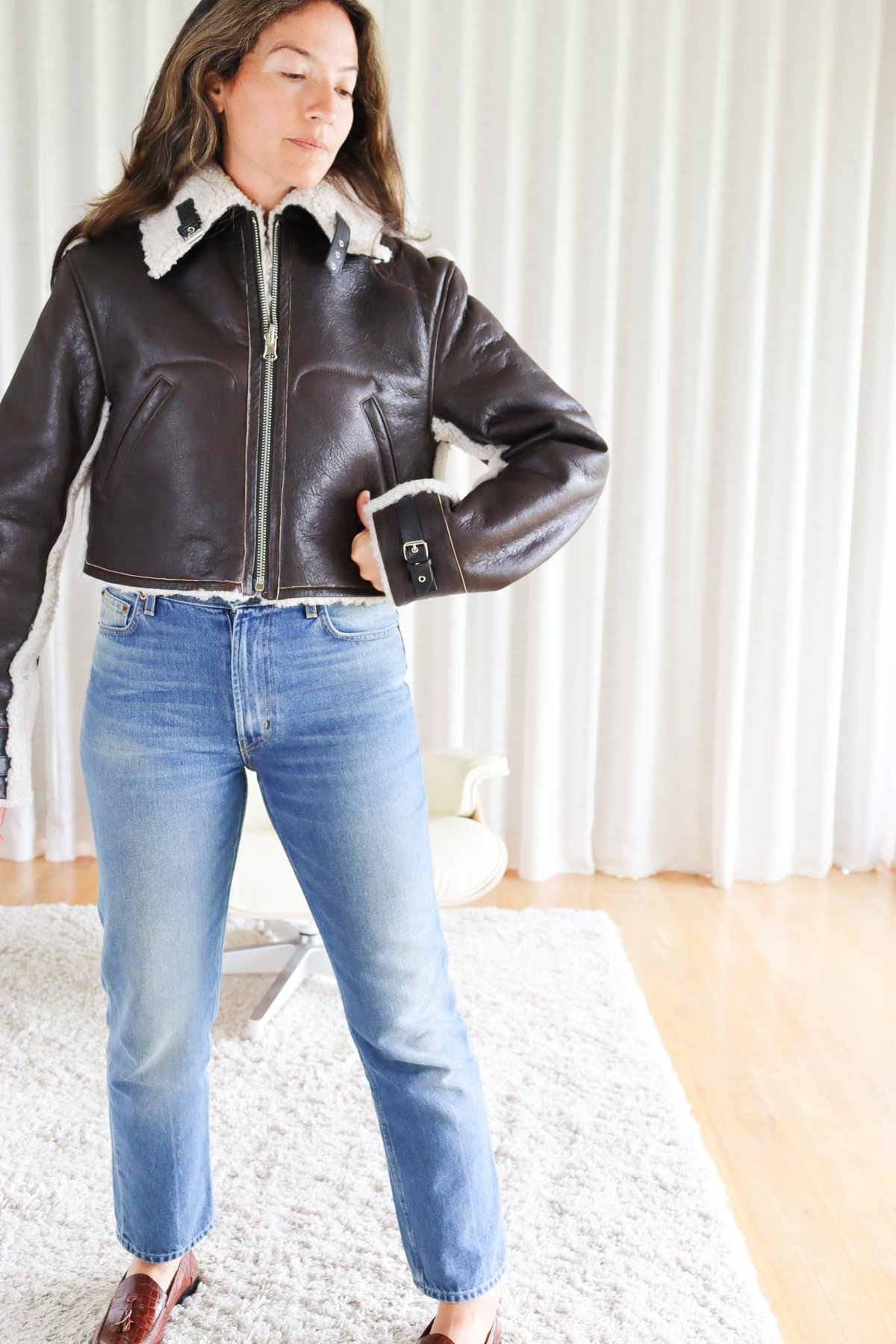 【関税＆送料込み】Mm6 Maison Margiela Shearling Jacket MM6 by Maison Martin Margiela Leather-shearling Jacket in
