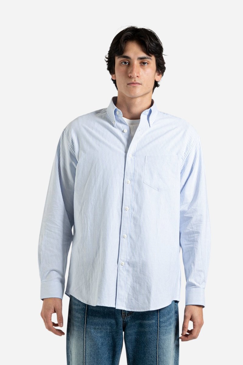 Uniform Bridge Oxford BD Shirt - Navy Stripe | Garmentory