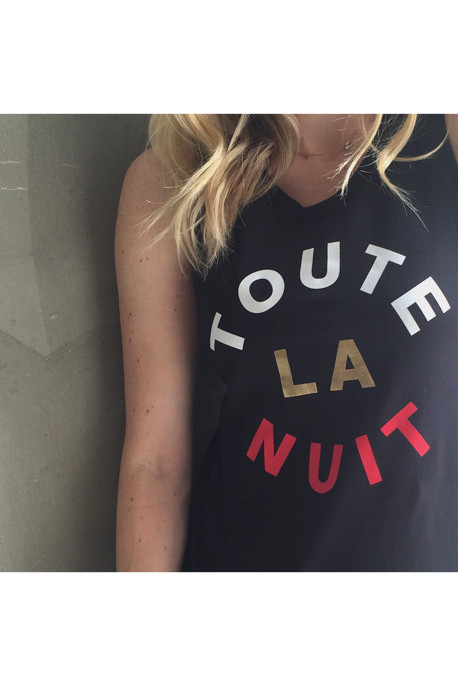 "Toute La Nuit" Foil Racerback Tank "Toute La Nuit" Foil Racerback Tank
