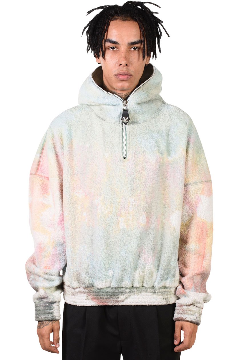 Tie-Dye-Half-Zip-Fleece-Hoodie