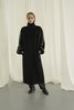 K M by L A N G E Cocoon Wool Coat - Black - Thumbnail 2