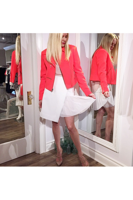 A.L.C. Ekberg Double Face Scuba Knit Moto Jacket A.L.C. Ekberg Double Face Scuba Knit Moto Jacket