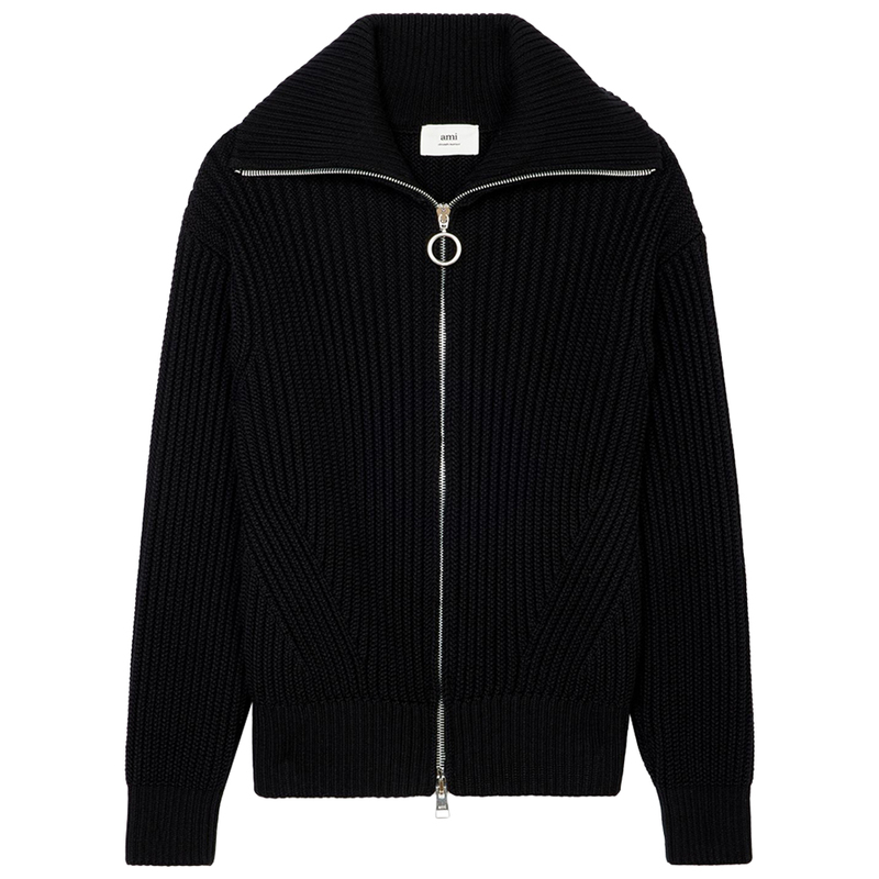AMI Paris zipped cardigan - black | Garmentory