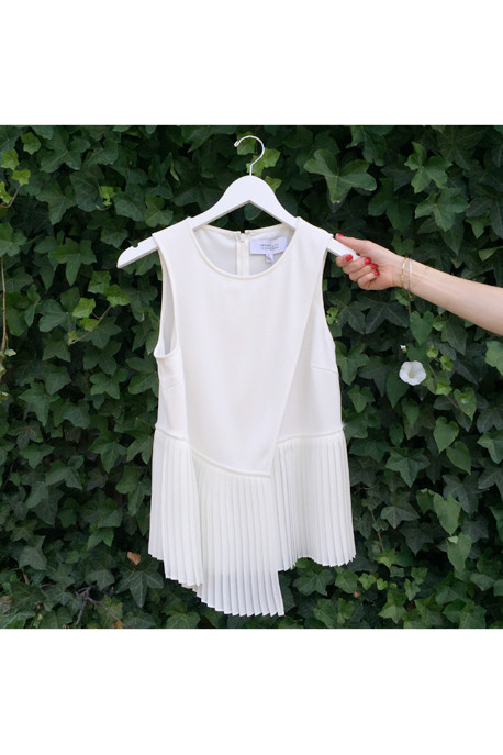 10 Crosby by Derek Lam Pleated Hem Sleeveless Top 10 Crosby by Derek Lam Pleated Hem Sleeveless Top