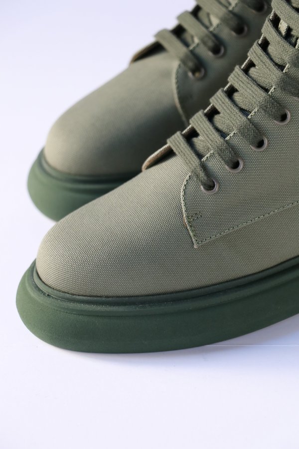 Selene Combat Boots in Military Green Garmentory