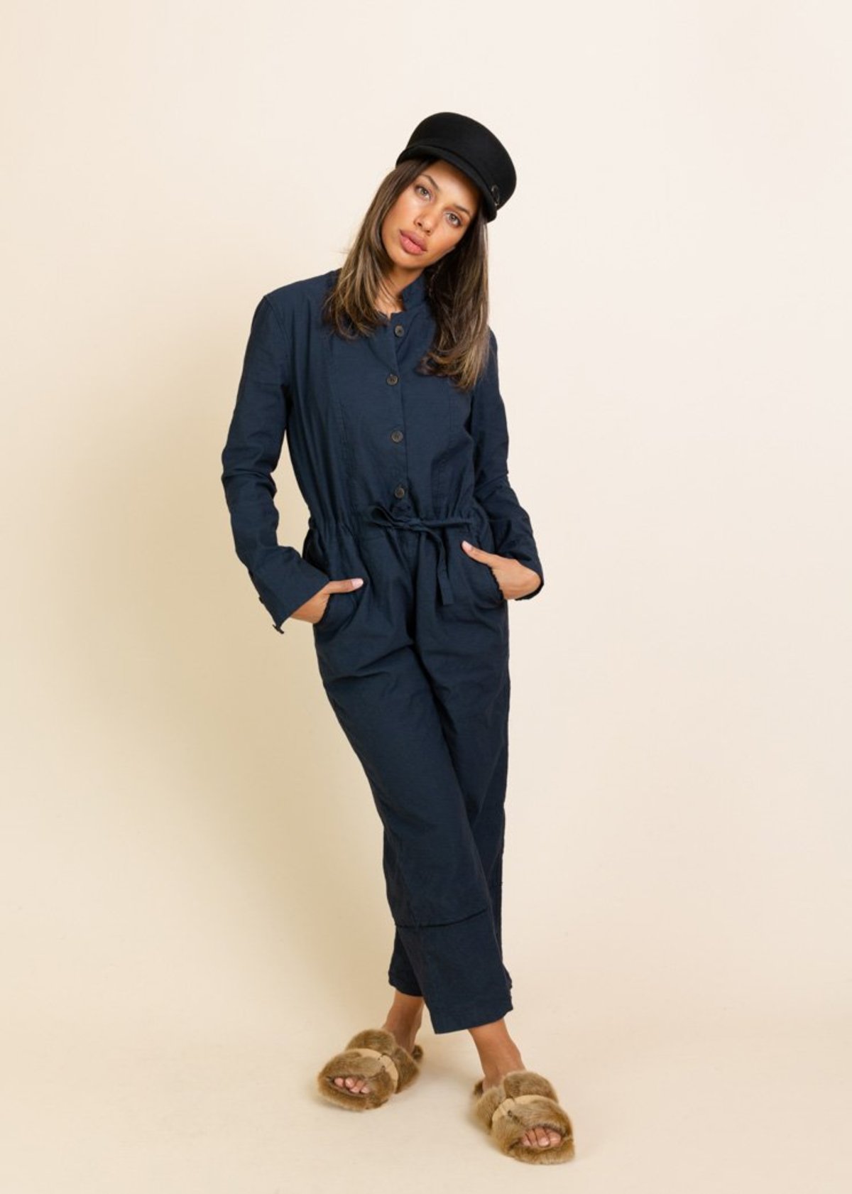 Aequamente Button Front Jumpsuit - Abisso - Image 1 of 5