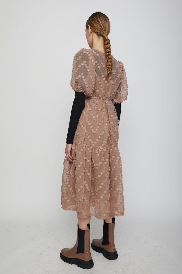 brown lulu dress LULU Asymmetric Drape Midi Corset Dress main image 0